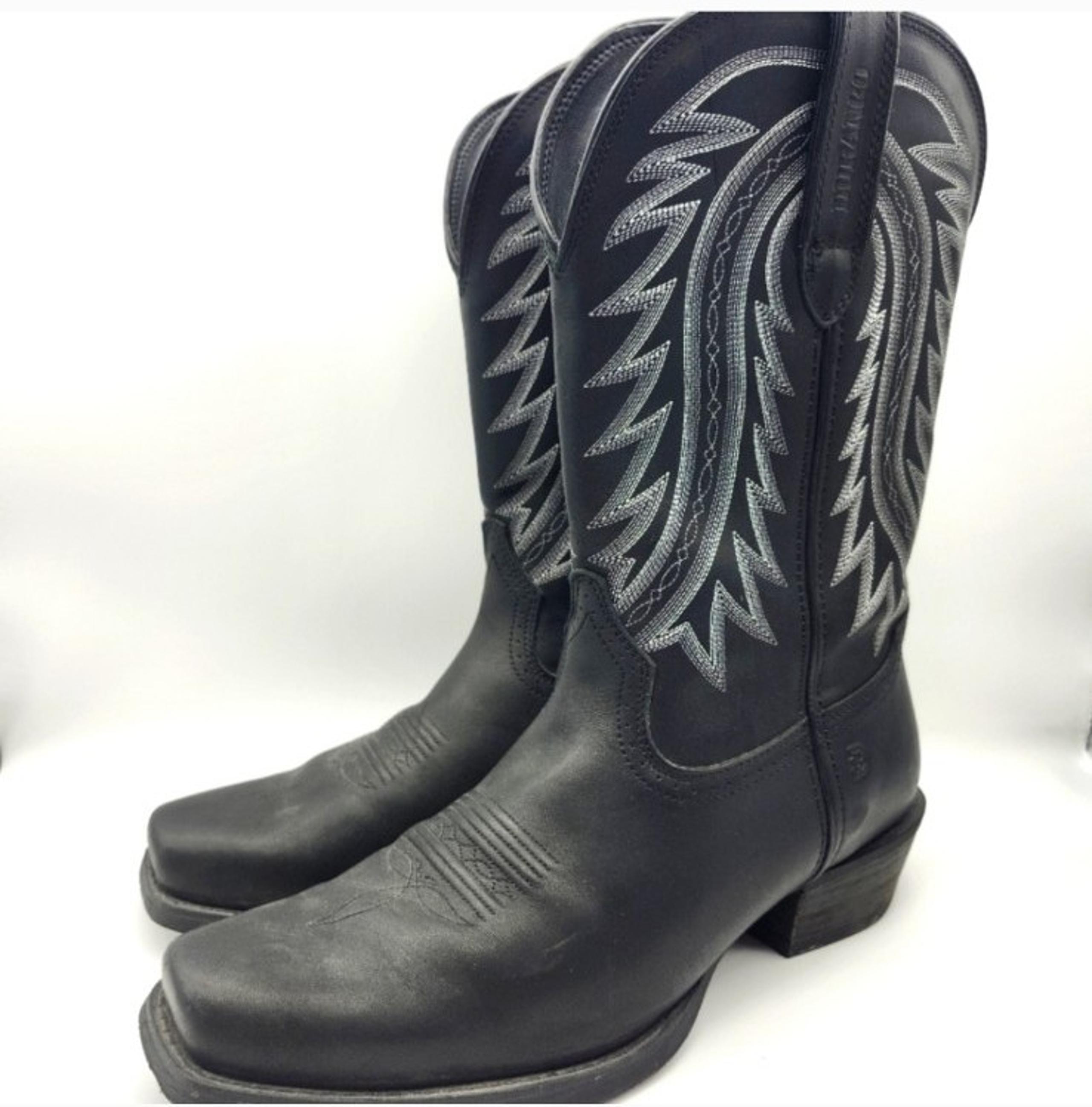 Durango Rebel Frontier Black Ebony Leather Cowboy Western Boots Shoes Men's 12