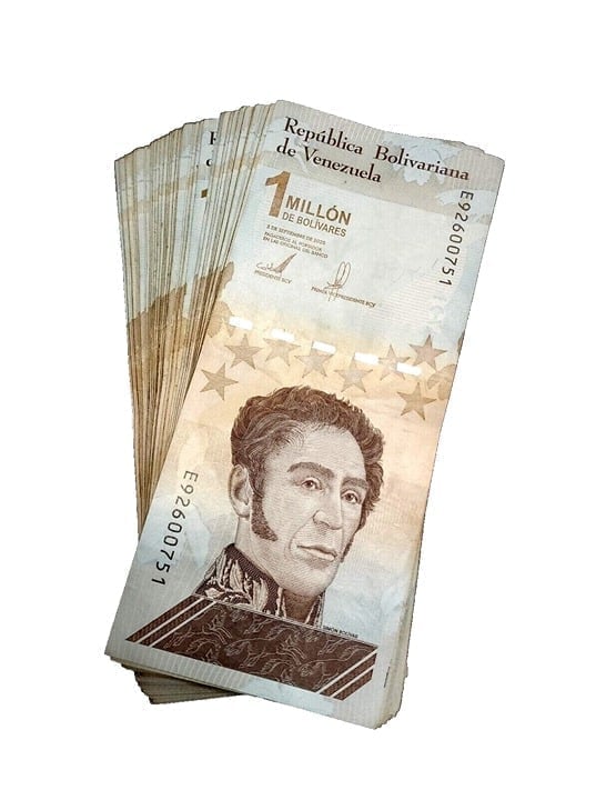 100 pcs x Venezuela 1 Million (1,000,000) Bolivares- CIRCULATED banknote bundle
