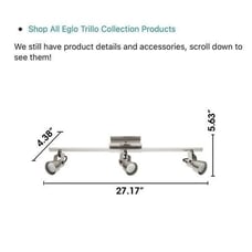 Eglo LED 3 Light Fixed Rail Ceiling Fixture 27” New