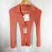 Cult Gaia Faye Jasper Long Sleeve Ribbed Knit Top Size XS