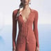 Cult Gaia Faye Jasper Long Sleeve Ribbed Knit Top Size XS
