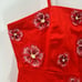 Anthropologie Red Floral Mini Dress Size 6
