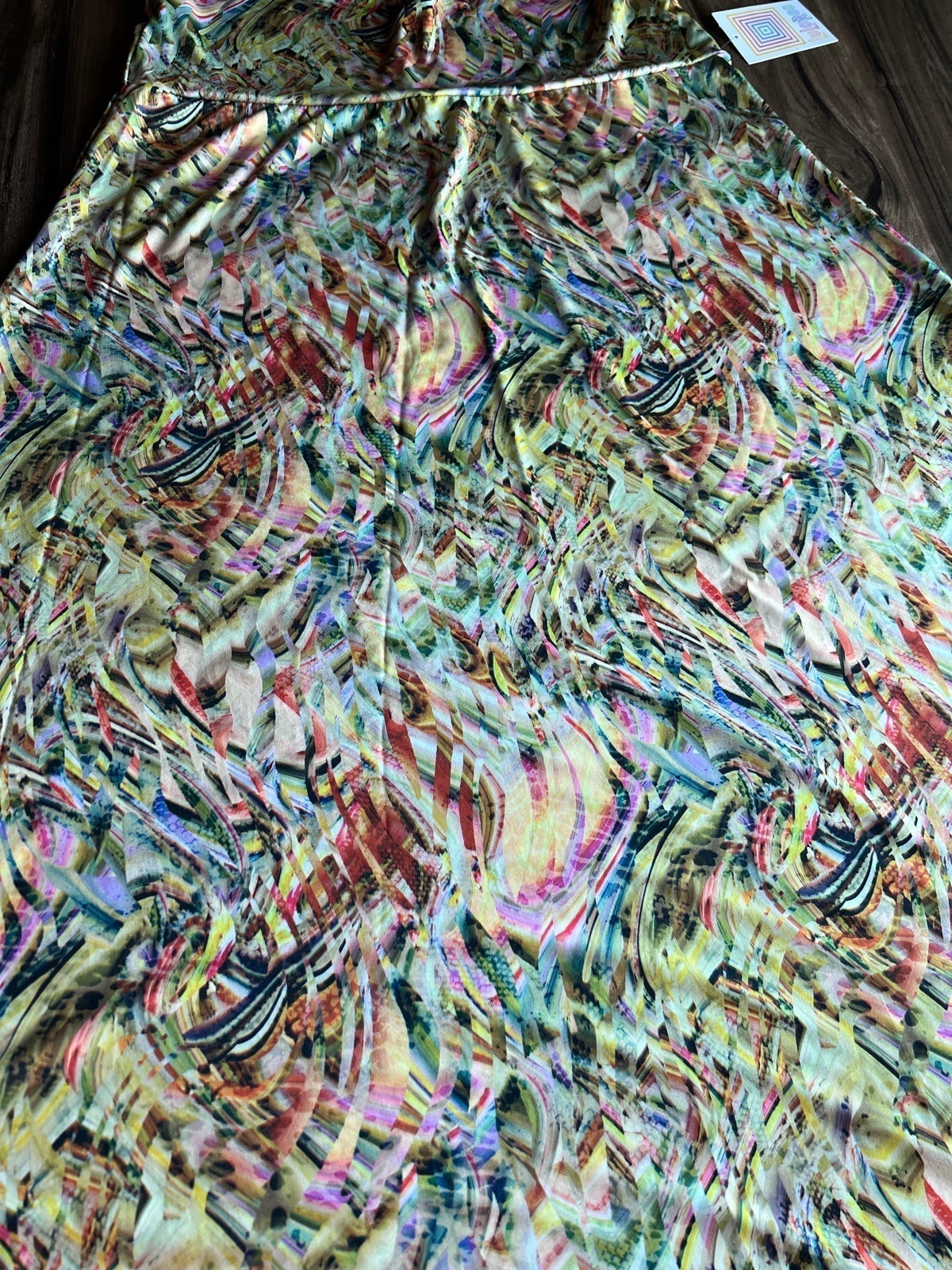 Colorful Abstract Maxi Lularoe LLR Unicorn Slinky 2XL 22/24 20 XXL 2X Lines New