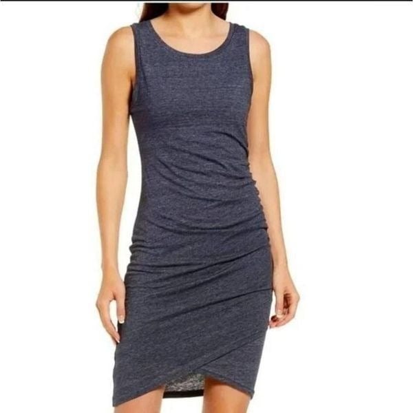 Treasure & Bond Blue Ruched Midi Dress Size M