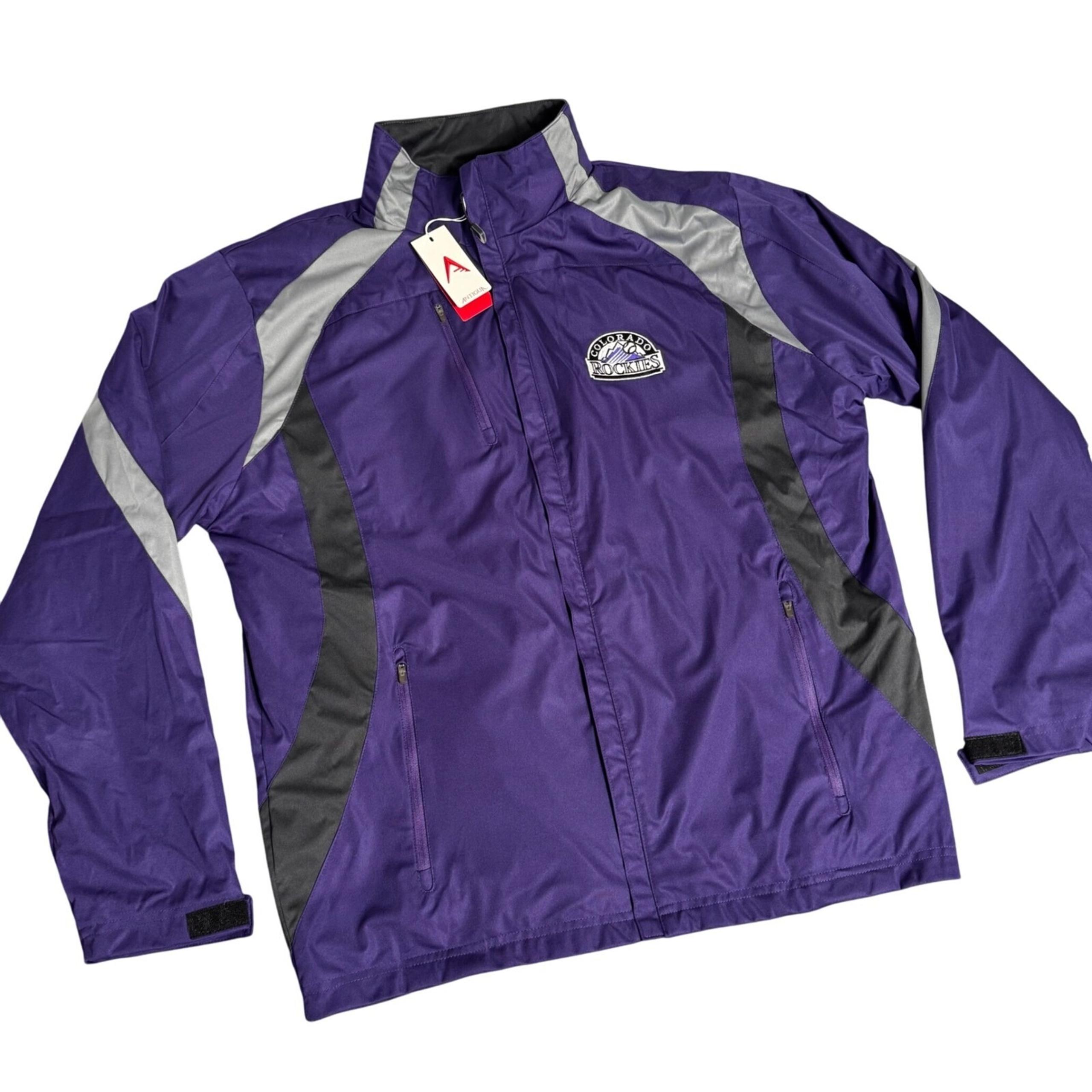 Antigua Colorado Rockies Jacket Full Zip Windbreaker MLB Purple Mens Large NWT