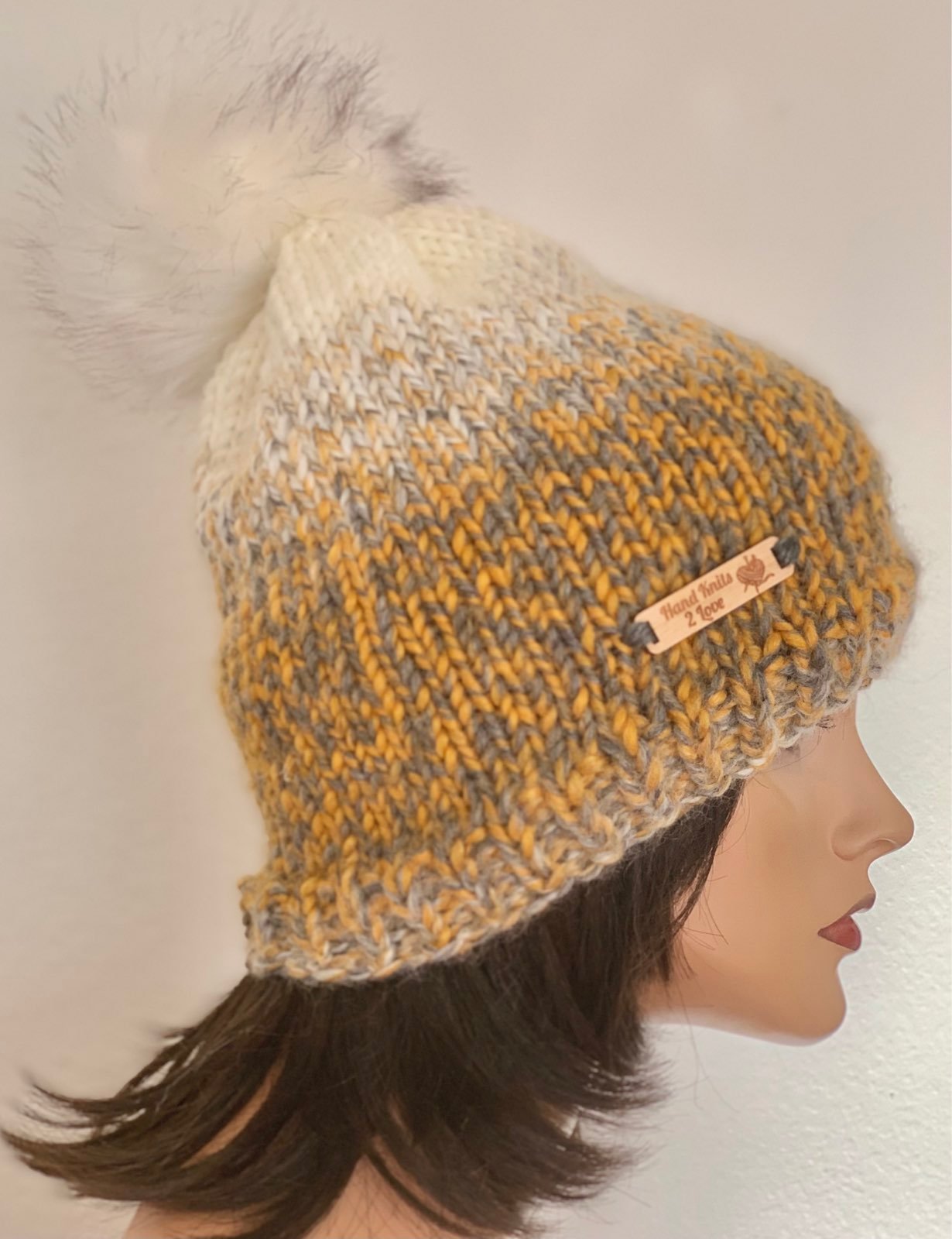 Hand Knits 2 Love Beanie Hat Cap Ombre