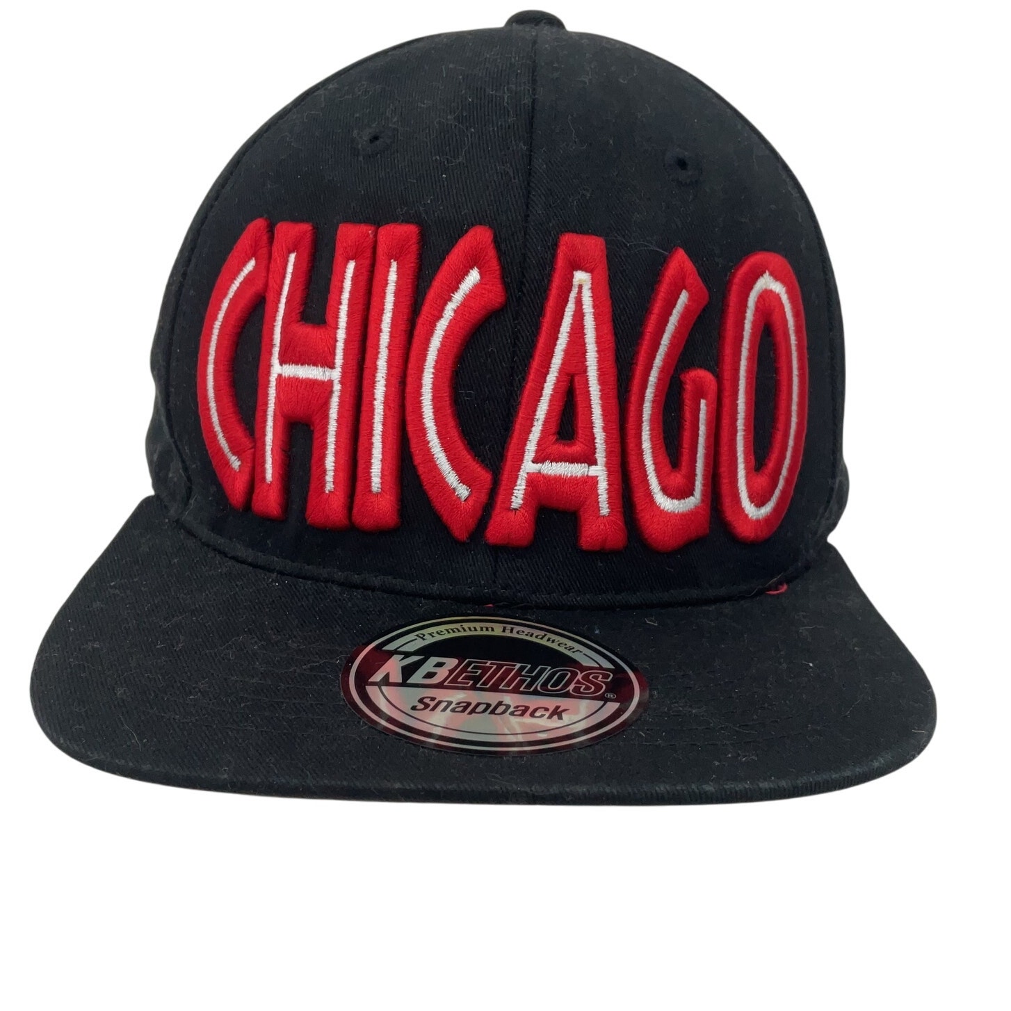 KB Ethos Chicago Black Snapback Hat Cotton Men’s One Size Preowned
