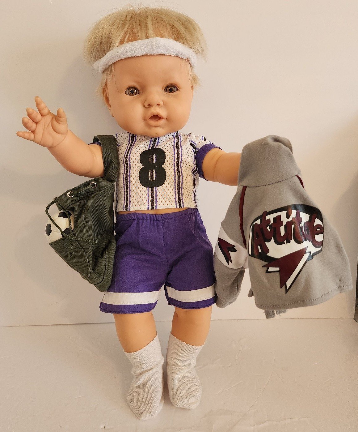VTG Berjusa Baby Boy, Attitude Is Everything 20 Soccer PLayer With Accessories