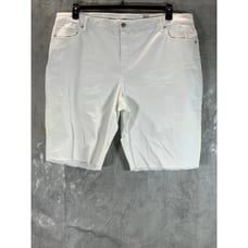 Style & Co Women's Plus White Mid-Rise Raw-Edge Bermuda Short Shorts SZ 24W