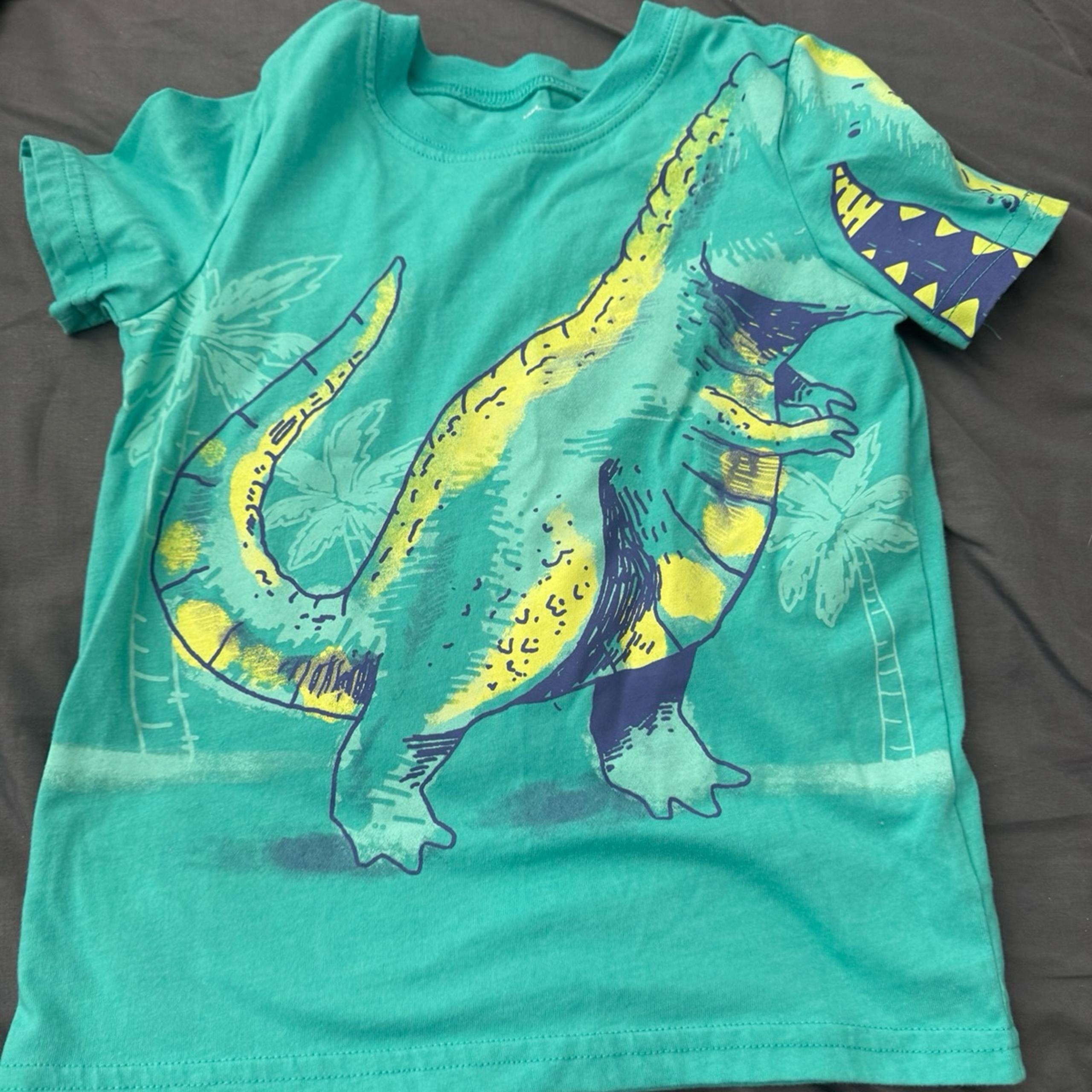 Brightly colored dinosaur shirt