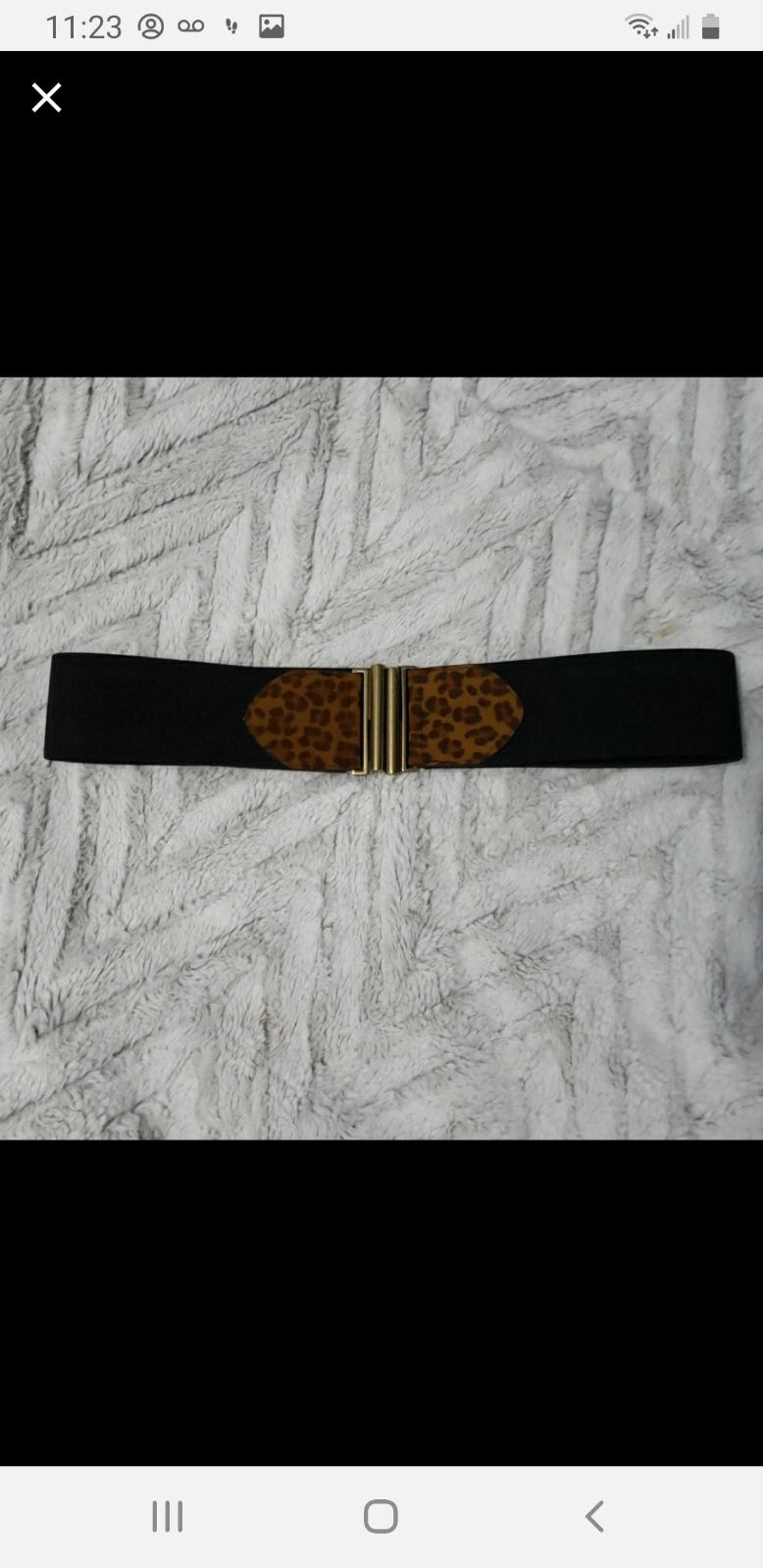 Chaps black & leopard cinch belt NWOT