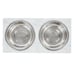 Marble Print Stainless Steel Double Elevated Dog Bowl, Black Stand, Medium: