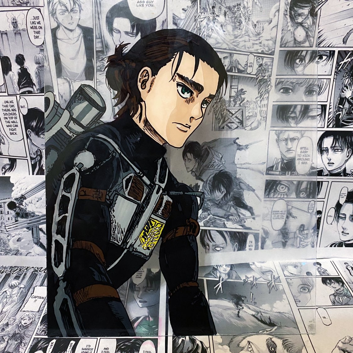 Eren Attack on Titan Glass Painting