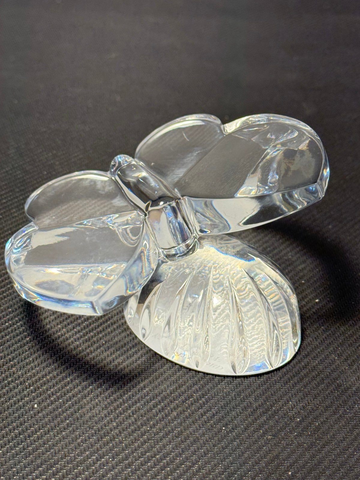Vintage Waterford Crystal Clear Butterfly Paperweight Figurine With Sticker