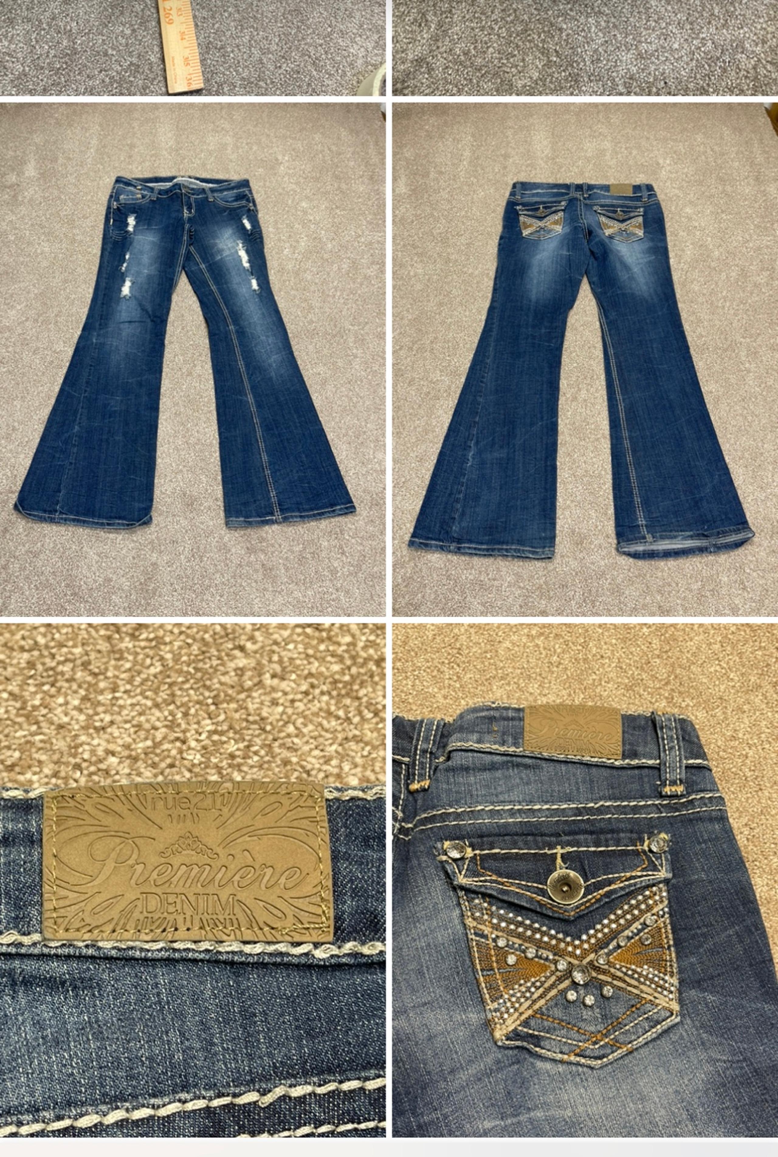 Rue21 womens bootcut jeans sz 5/6 blue jeans cowgirl rodeo equestrian Riding Y2K