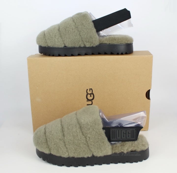 NEW UGG Super Fluff Genuine Shearling Slingback Slipper