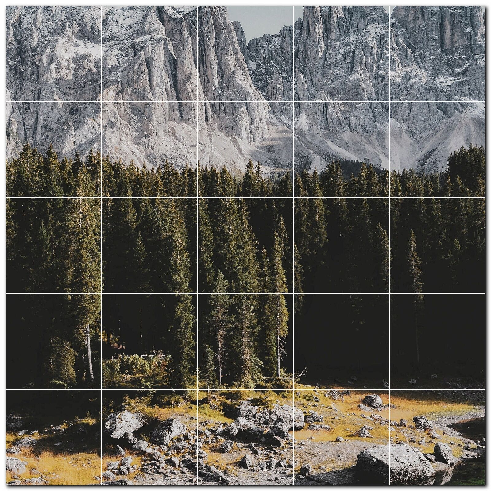 Mountains Ceramic Tile Wall Mural PT500862. 25.5 W x 17 H (24) 4.25 tiles