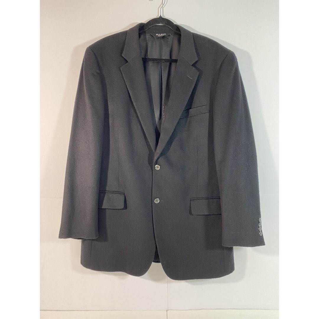 Jos A Bank Jacket Mens L44 100% Cashmere Sport Single Breast Jacket Button Black