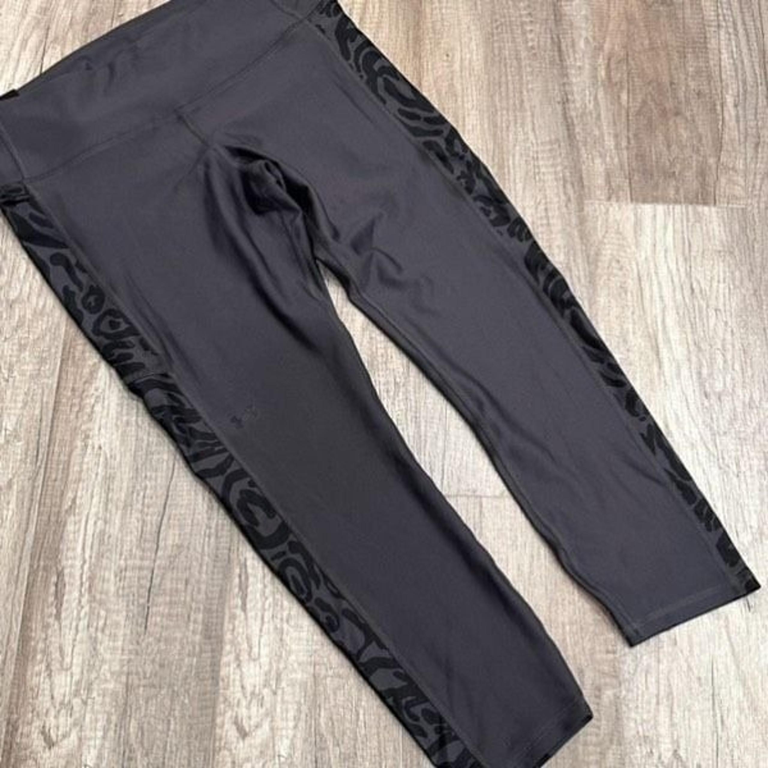 NWT Under Armour Women's High-Rise Heatgear Ankle Leggings Gray Black Large