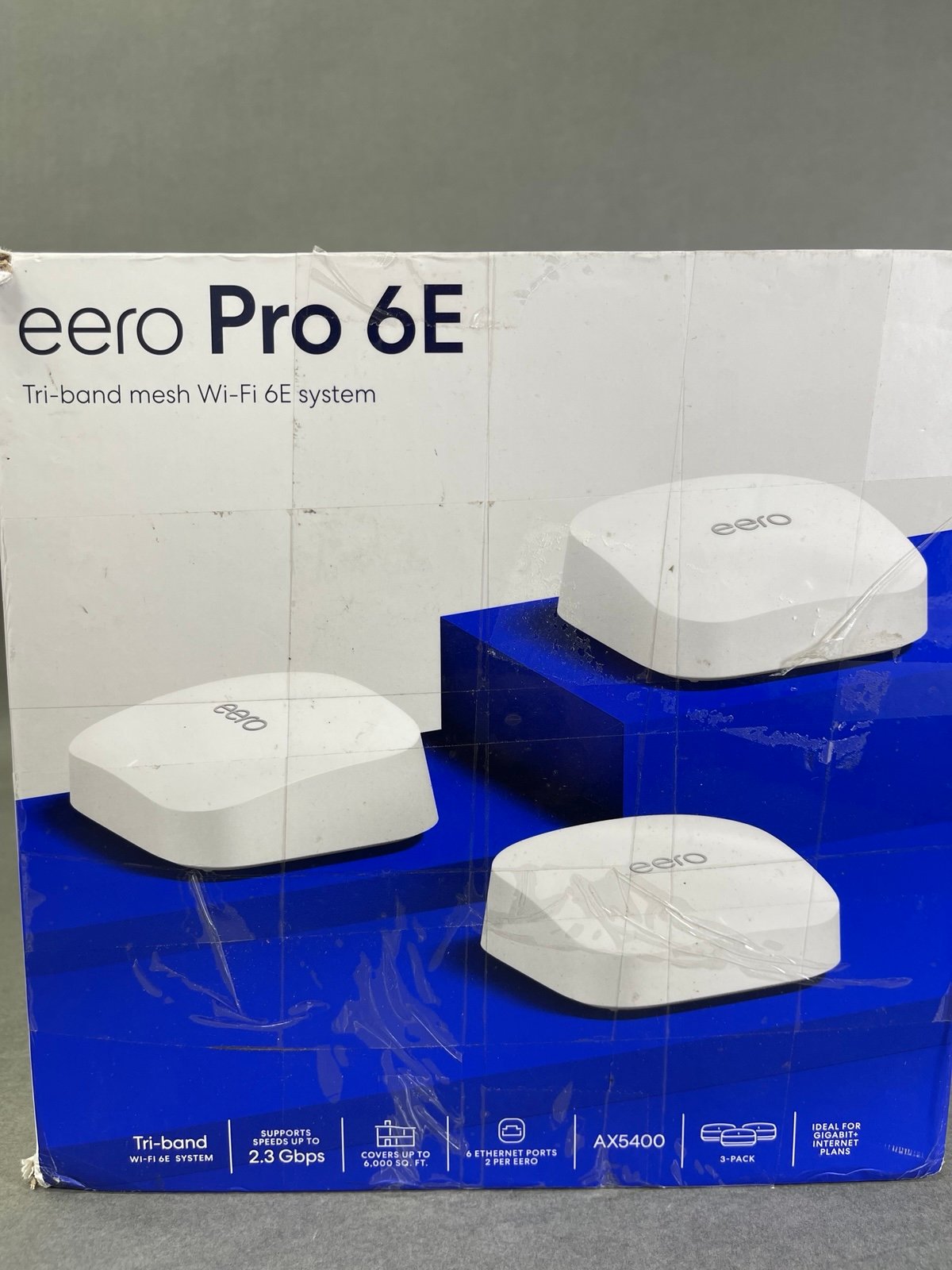 eero Pro 6E Tri-Band AXE5400 Wi-Fi 6E Router Mesh System - White (3-Pack) SH2711