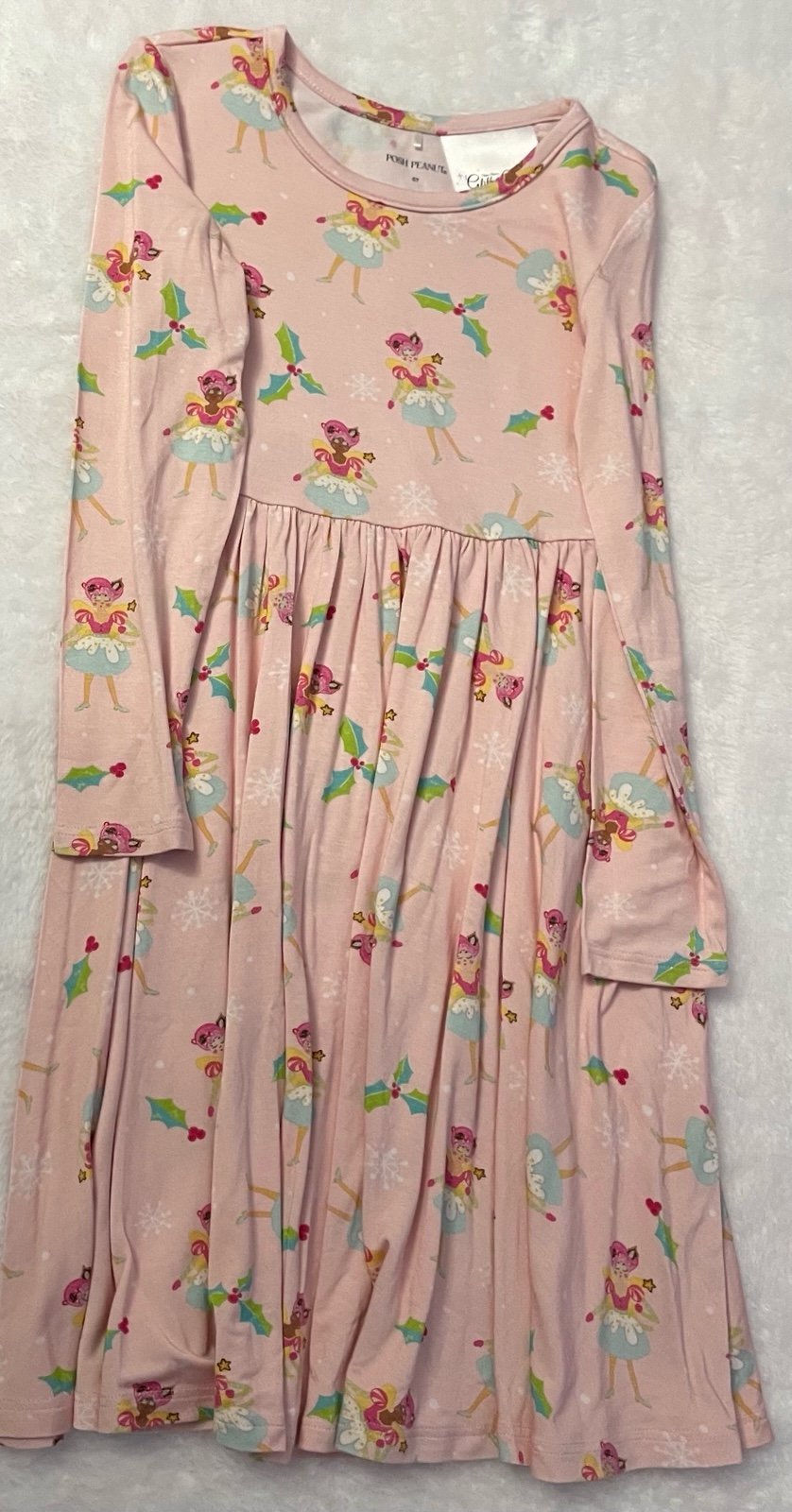 Posh Peanut Glitterville Sugarplum Pixie Long Sleeve Twirl Dress 6T