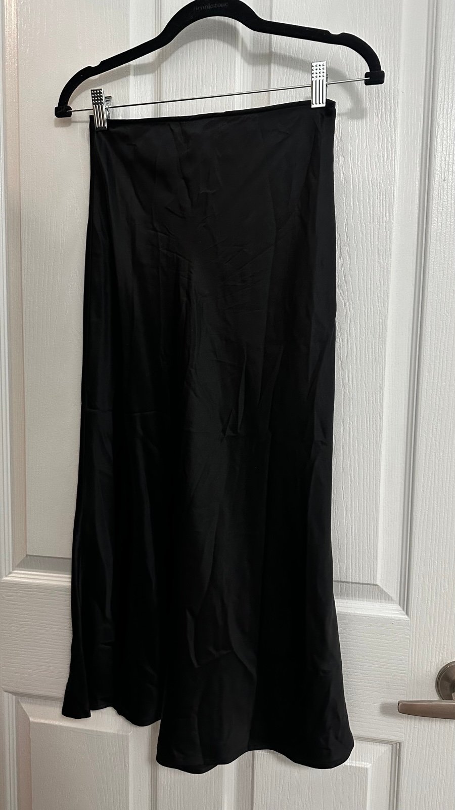 Reformation black silk skirt 0