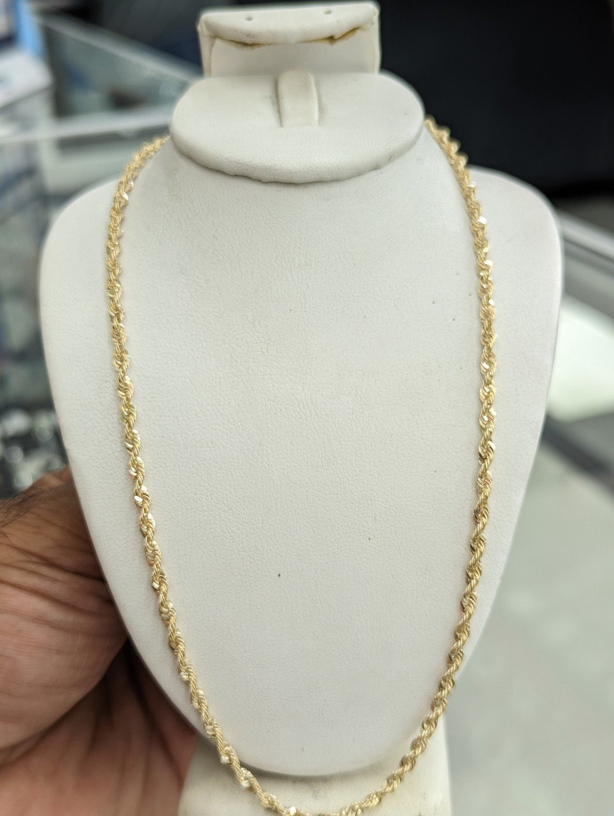 10kt real gold rope chain 2.9mm 16 inches