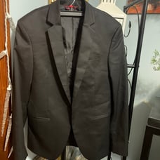 Zara man basic 1 button blazer all black size 36