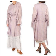 NWT Raquel Allegra Trench Coat in Lilac Metallic, Size 2/M
