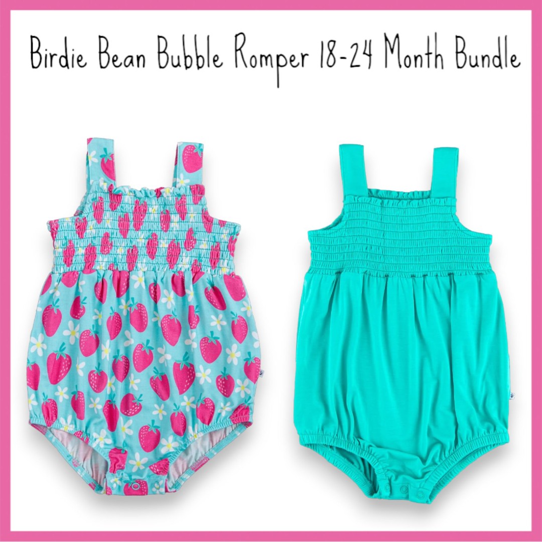 Birdie Bean Smocked Bamboo Bubble Romper Bundle 18-24 Months NWT