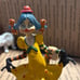 Vintage Fontanini Clown Girl Figure #944 Depose Italy Yellow Dress Spider Mark