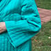 Vintage robe green gown house quilted bath night robe Vanity Fair