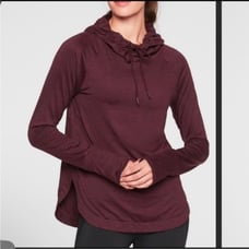 Athleta Women's Uptempo Hoodie Sweatshirt in Burgundy Sz. Small Style 382882