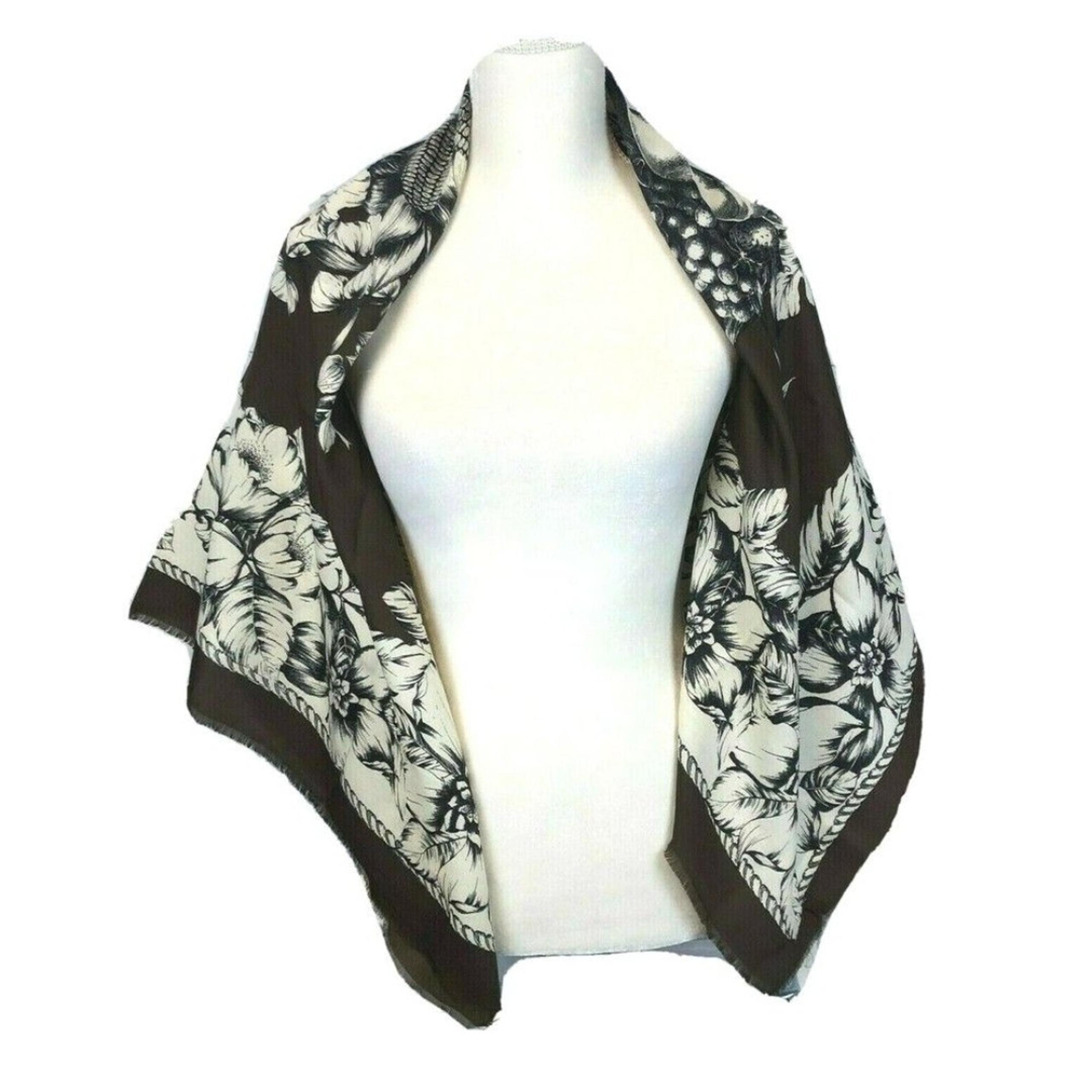 Berkshire Floral Bountiful Harvest Large Scarf Shawl Wrap 45" x 45" Italy