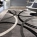 Modern Wavy Circles Design Area Rug 5'3 x 7'3 Gray-WG46XD