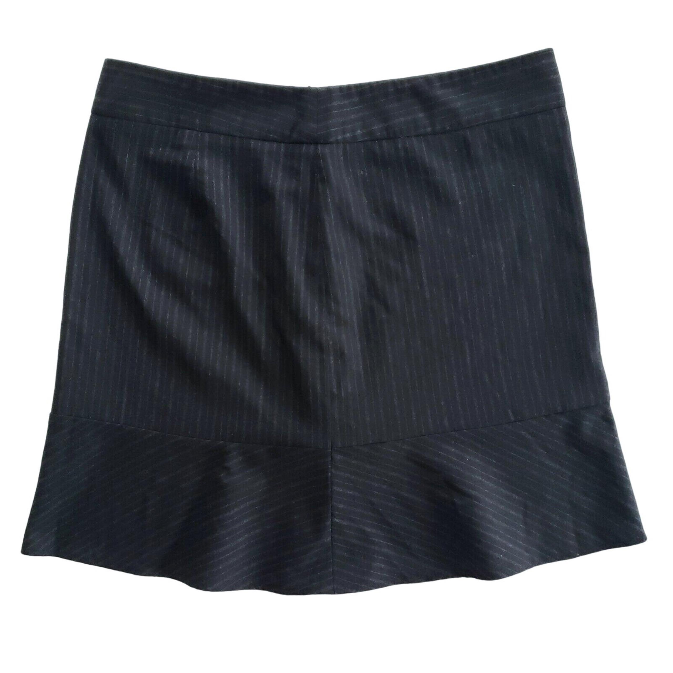 Banana Republic Wool Skirt Womens 10 Black Pinstripe Academia Career Casual Goth