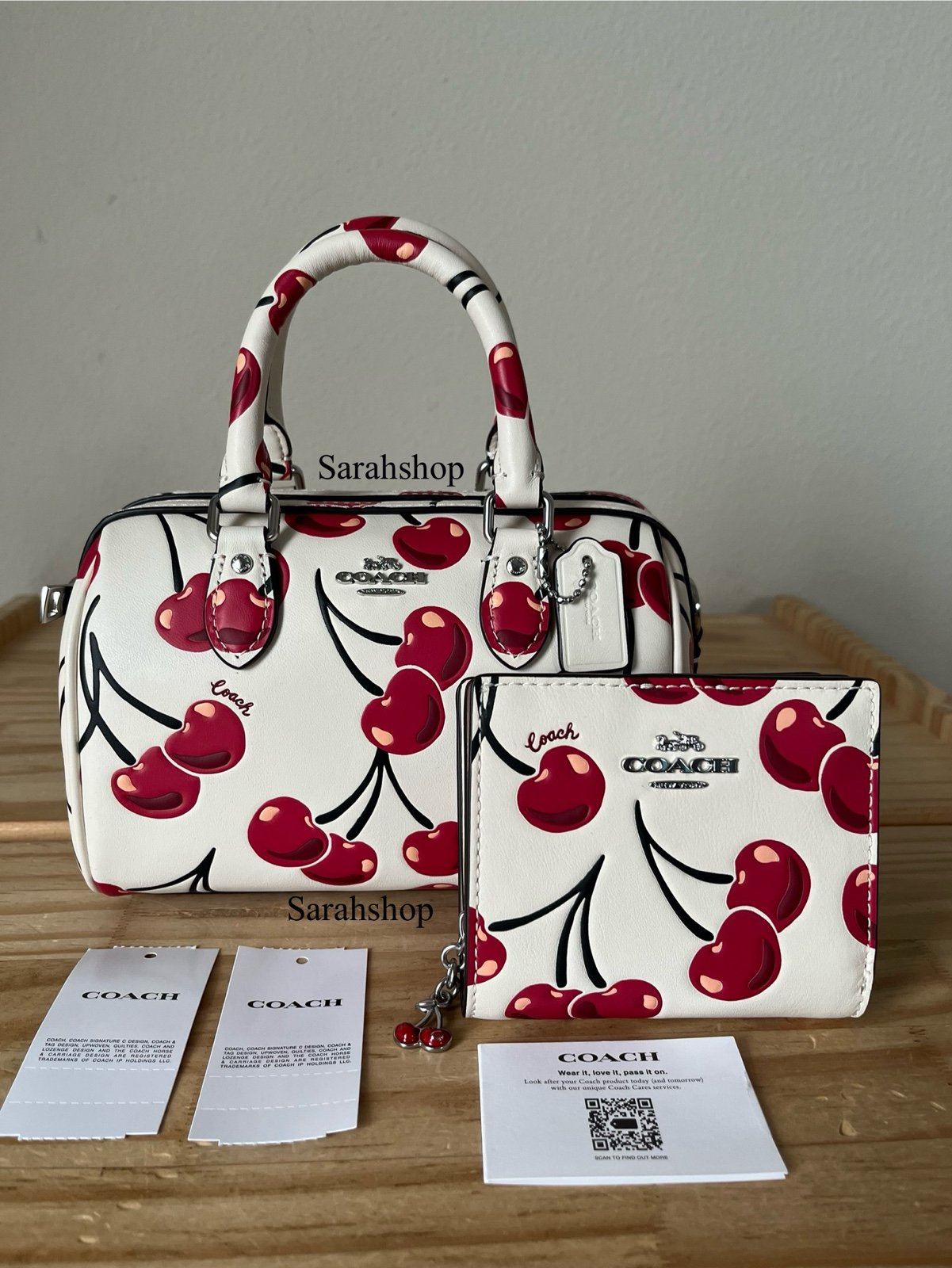 Coach Mini Rowan Crossbody With Cherry Print Set