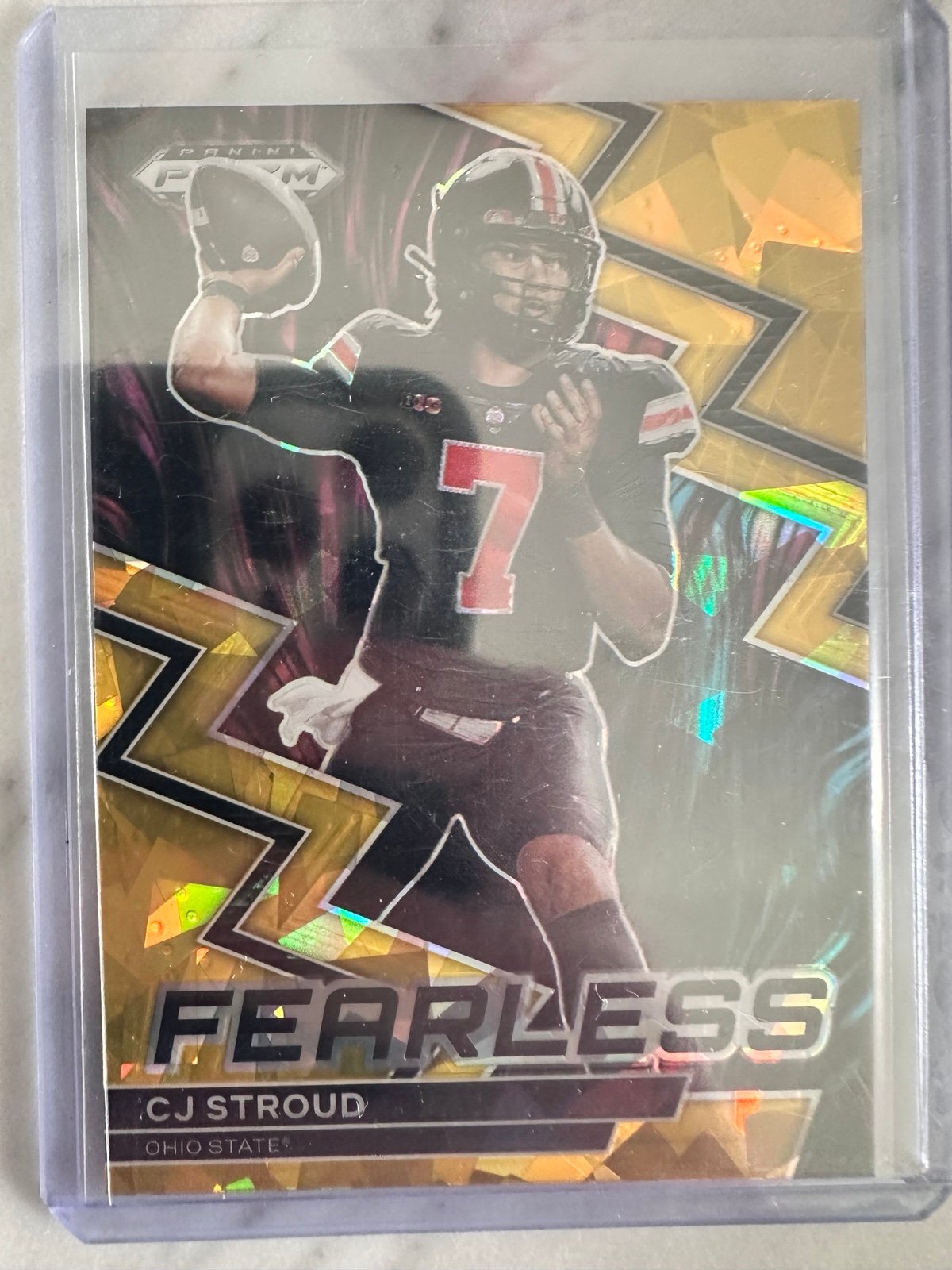 cj stroud rookie prizm