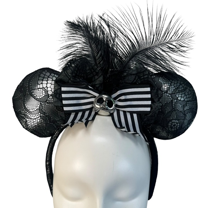 Disney Parks Nightmare Before Christmas Jack Skellington Minnie Ears Headband