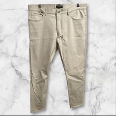 Theory Mens Raffi 5-Pocket Neoteric Twill Pants 36 Cream Cotton Blend Preppy