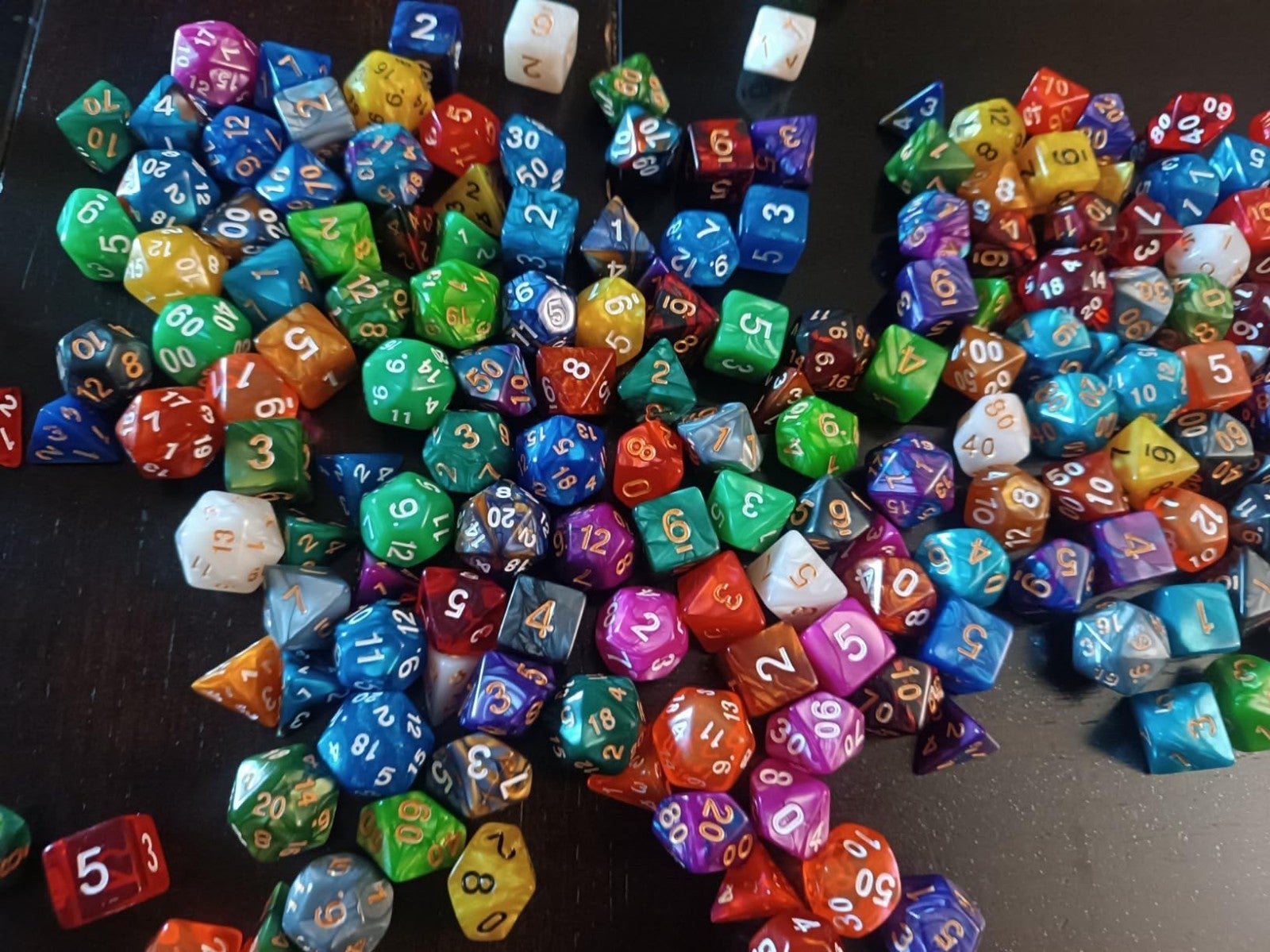 175 PCS DND Double-Colors Dice Set for Dungeons Dragons RPG MTG w/ 1 Large Bag