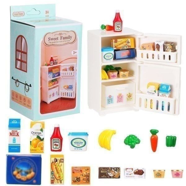16 Pieces Miniature Dollhouse Refrigerator Toy Refrigerator Mini Refrigerator D