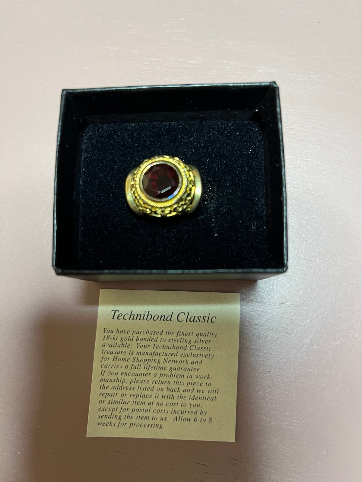 Techno bond Garnet ring