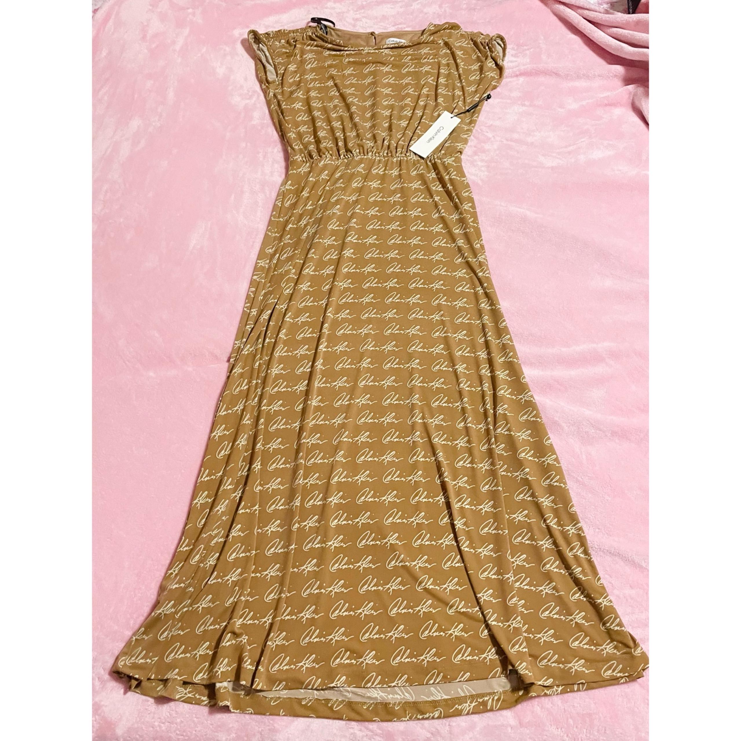 Women’s Calvin Klein Brown Long Maxi Dress Size X-Small 2