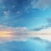 NEW UNOPENED 142 - Wall Mural Oil Painting Blue Sky Reflected Calm Ocean Sun