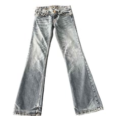 Armani Exchange Blue Light Wash Faded Distressed Bootcut Jeans Size 2 Short