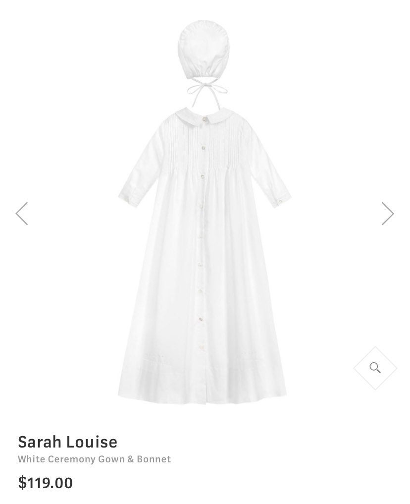 Sarah Louise Baptismal Gown. 6M. NWT