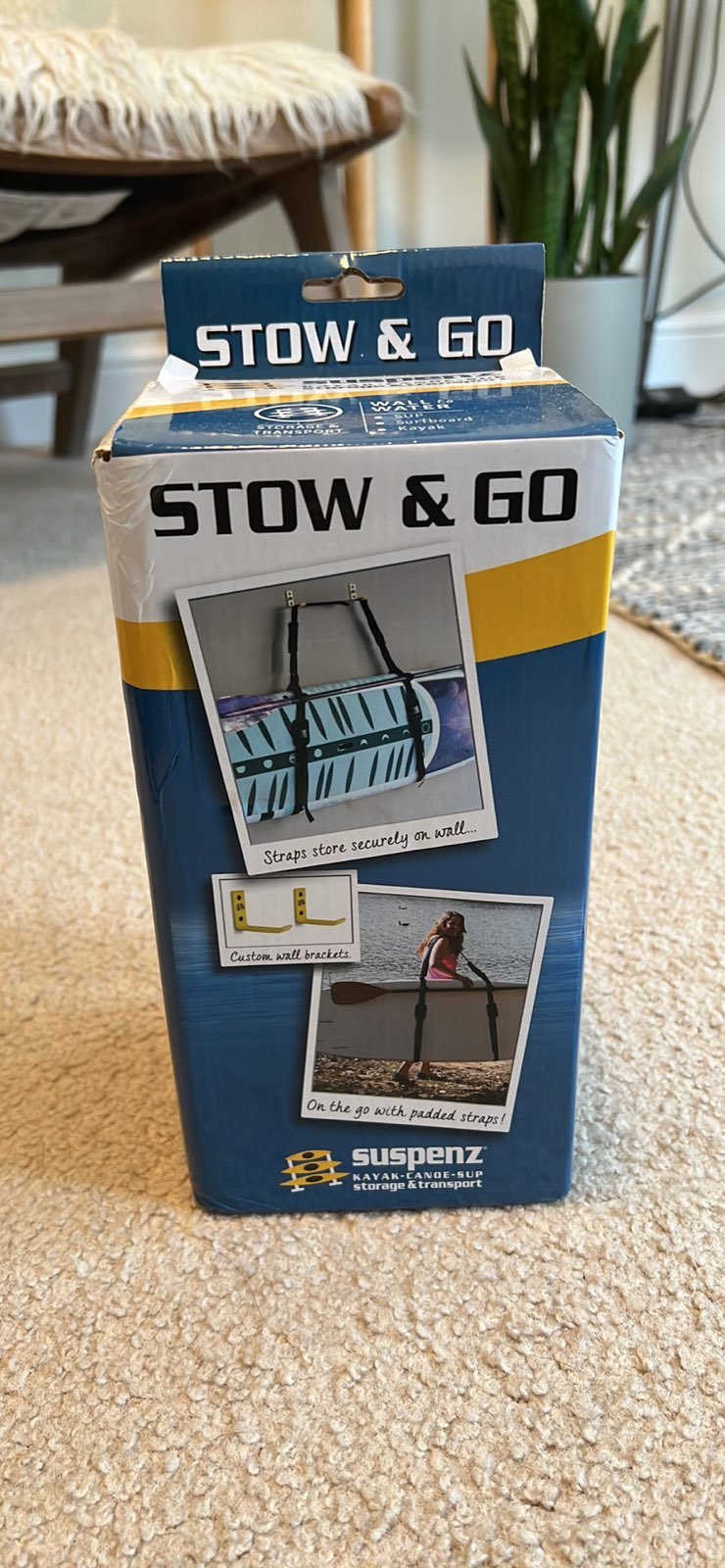 Paddle board wall mount and padded carrier