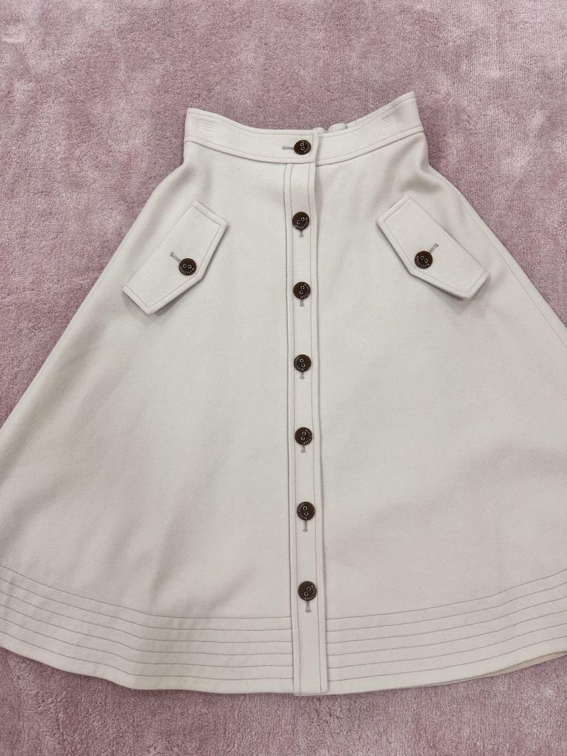 [JILLSTUART]★Shirring Decorated Flared Skirt Jill Stuart Flare Skirt with Side Pockets