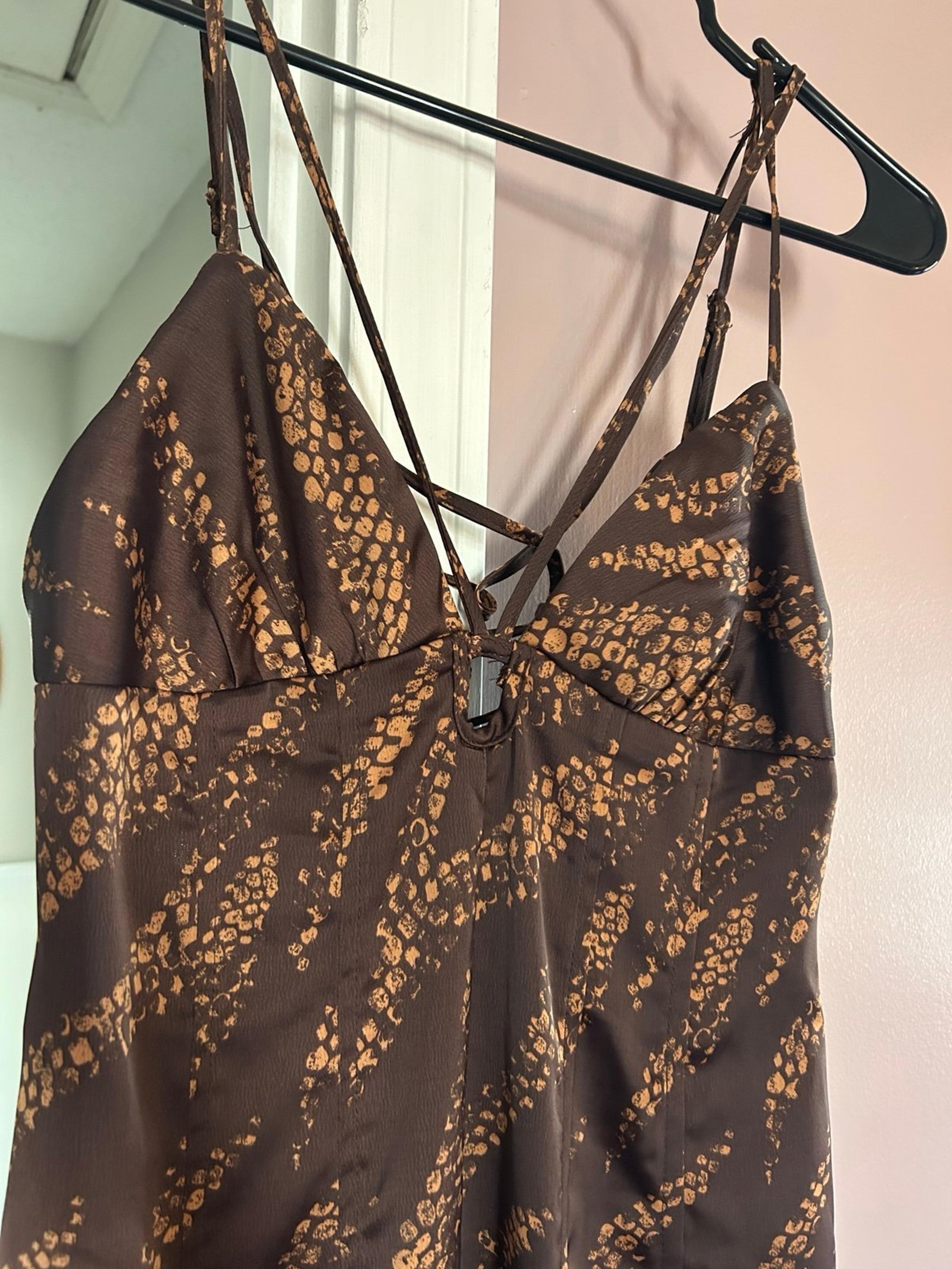 Urban Outfitters Brown Satin Dress